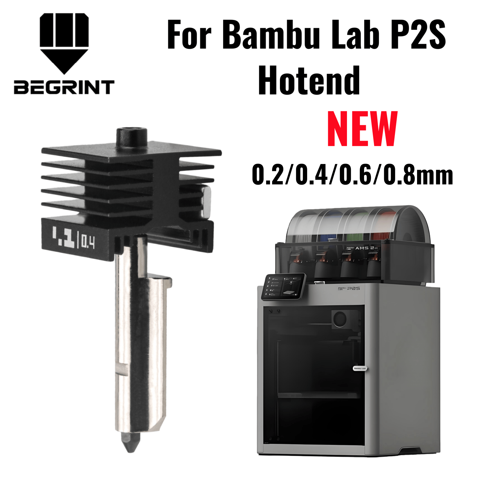 3D Printing Bambu Lab - Boquilla de acero endurecido de 0,2/0,4/0,6/0,8